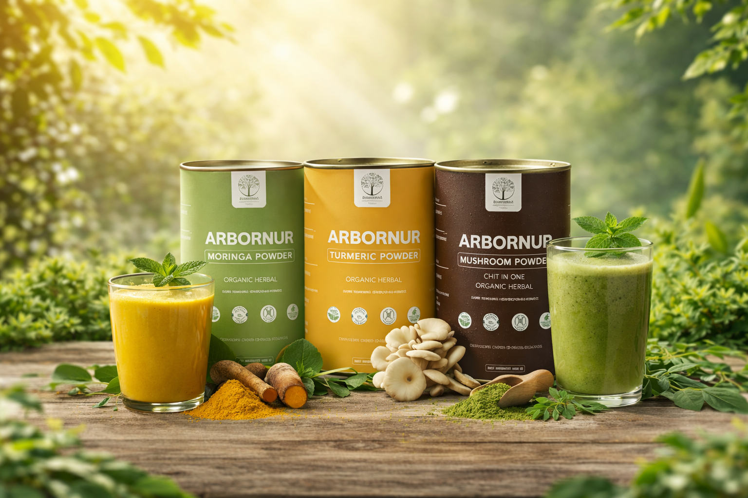 organic herbal powder drinks and blends